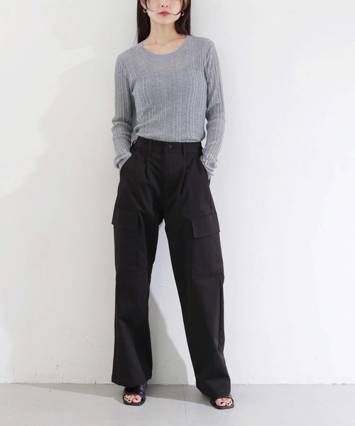cheriella（シェリエラ）の「【cheriella】WEB限定シアーランダムリブニット WEB LIMITED SHEER RANDOM RIB KNIT（ニット/セーター・レディース・ミント/ブルー/グレー/ホワイト系その他/ブラック・M）」の10枚目の写真