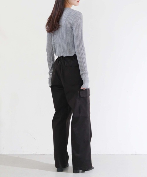 cheriella（シェリエラ）の「【cheriella】WEB限定シアーランダムリブニット WEB LIMITED SHEER RANDOM RIB KNIT（ニット/セーター・レディース・ミント/ブルー/グレー/ホワイト系その他/ブラック・M）」の11枚目の写真