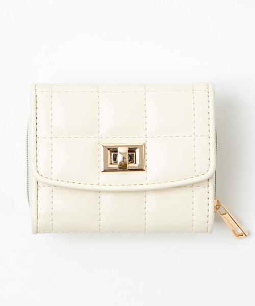 WEGO（ウィゴー）の「WEGO/パイピングキルティングウォレット（財布・レディース・ブラック/ホワイト/ピンク・FREE）」の4枚目の写真