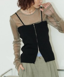 Auntie Rosa Holiday | シアーラメプルオーバートップス(Tシャツ/カットソー)