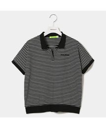 VIVA HEART（ビバハート）の「【VIVA HEART/GOLF】コットンベア天ボーダースキッパー半袖ポロ（ポロシャツ）」