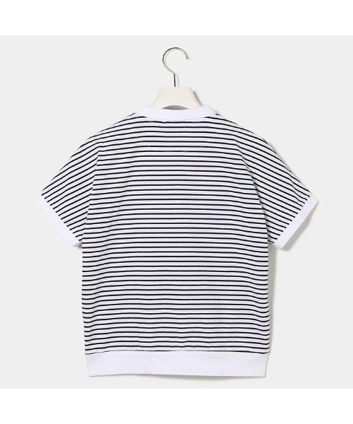 VIVA HEART(ビバハート)の「【VIVA HEART/GOLF】コットンベア天ボーダースキッパー半袖ポロ(ポロシャツ・レディース・レッド/オフホワイト/ブラック・42/40/38)」の6枚目の写真
