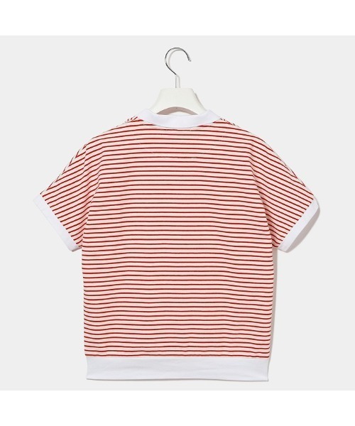 VIVA HEART(ビバハート)の「【VIVA HEART/GOLF】コットンベア天ボーダースキッパー半袖ポロ(ポロシャツ・レディース・レッド/オフホワイト/ブラック・42/40/38)」の4枚目の写真