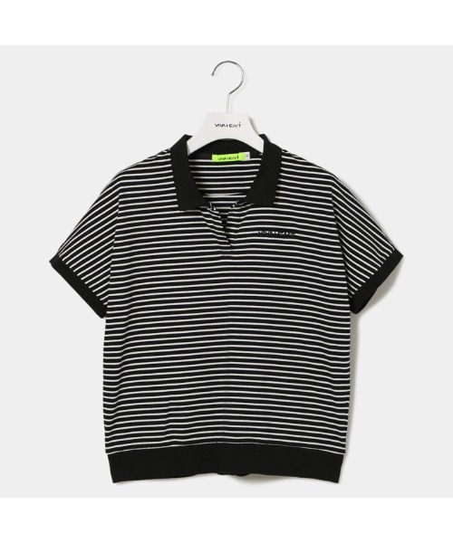 VIVA HEART(ビバハート)の「【VIVA HEART/GOLF】コットンベア天ボーダースキッパー半袖ポロ(ポロシャツ・レディース・レッド/オフホワイト/ブラック・42/40/38)」の8枚目の写真