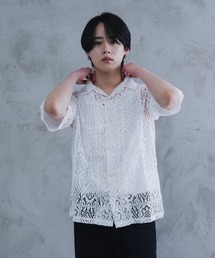 AROUND FLAVA（アラウンドフラバ）の「oversized lace sheer shirt/オーバーサイズ レースシアーシャツ（シャツ/ブラウス）」