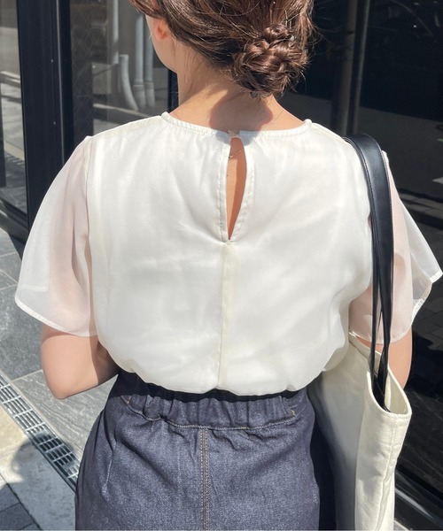 Meli rich（メリーリッチ）の「シアードッキングTシャツ（Tシャツ/カットソー・レディース・ブラック/オフホワイト/グレー/ネイビー・FREE）」の10枚目の写真