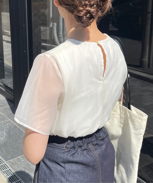 Meli rich（メリーリッチ）の「シアードッキングTシャツ（Tシャツ/カットソー・レディース・ブラック/オフホワイト/グレー/ネイビー・FREE）」の11枚目の写真