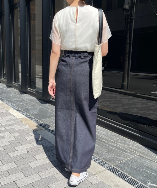 Meli rich（メリーリッチ）の「シアードッキングTシャツ（Tシャツ/カットソー・レディース・ブラック/オフホワイト/グレー/ネイビー・FREE）」の17枚目の写真