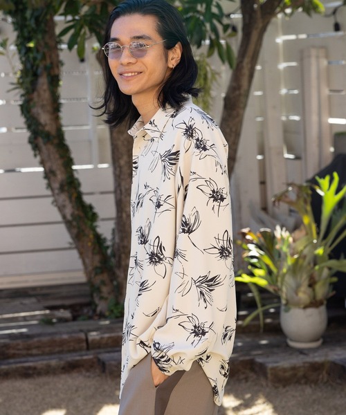 niko and...（ニコアンド）の「フラワーパターンロングスリーブシャツ（シャツ/ブラウス・メンズ・ブルー/アイボリー・MEDIUM/LARGE）」の19枚目の写真