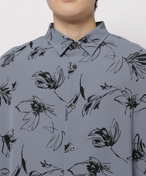 niko and...（ニコアンド）の「フラワーパターンロングスリーブシャツ（シャツ/ブラウス・メンズ・ブルー/アイボリー・MEDIUM/LARGE）」の5枚目の写真