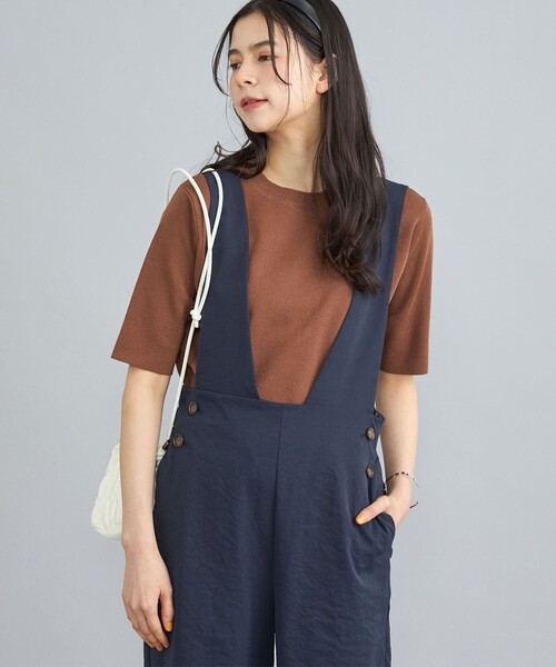 coen（コーエン）の「サラコソウバリクルー5分袖サマーニット（ニット/セーター・レディース・ブラック/グレー/モカ/コバルトブルー・M/L）」の4枚目の写真