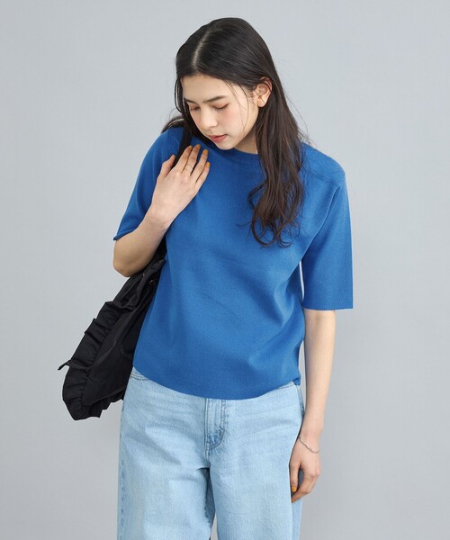 coen（コーエン）の「サラコソウバリクルー5分袖サマーニット（ニット/セーター・レディース・ブラック/グレー/モカ/コバルトブルー・M/L）」の10枚目の写真