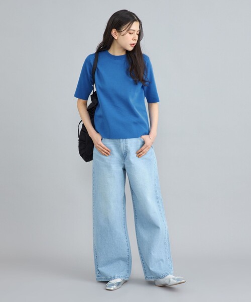 coen（コーエン）の「サラコソウバリクルー5分袖サマーニット（ニット/セーター・レディース・ブラック/グレー/モカ/コバルトブルー・M/L）」の12枚目の写真