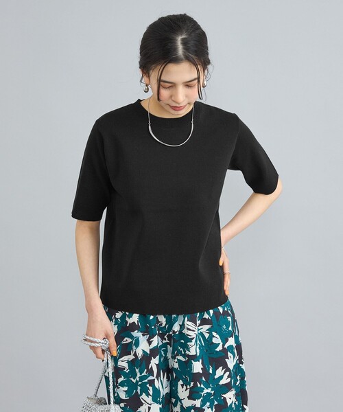 coen（コーエン）の「サラコソウバリクルー5分袖サマーニット（ニット/セーター・レディース・ブラック/グレー/モカ/コバルトブルー・M/L）」の14枚目の写真