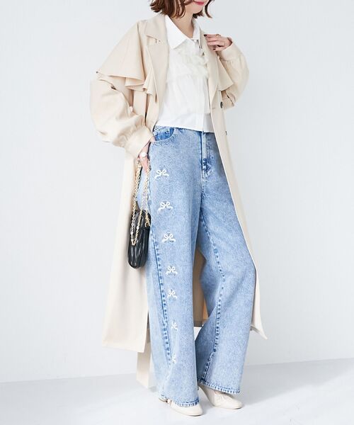 MAJESTIC LEGON（マジェスティックレゴン）の「チュールビスチェセットアップシャツ（シャツ/ブラウス・レディース・アイボリー/ピンクベージュ/ライトグレー・MEDIUM）」の13枚目の写真