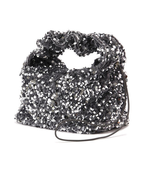 FREE'S MART(フリーズマート)の「スパンコールワンハンドルバッグ(ハンドバッグ・レディース・ブラック/シルバー・フリ-)」の11枚目の写真