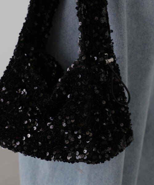 FREE'S MART(フリーズマート)の「スパンコールワンハンドルバッグ(ハンドバッグ・レディース・ブラック/シルバー・フリ-)」の8枚目の写真