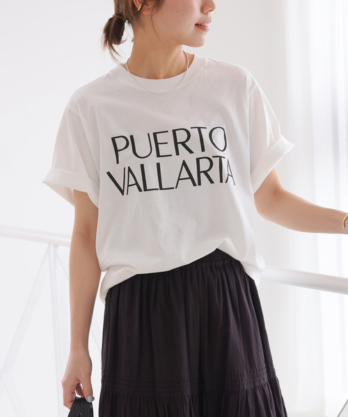 JOURNAL STANDARD relume（ジャーナルスタンダード　レリューム）の「クリアコットンロゴプリントTEE（Tシャツ/カットソー・レディース・ネイビー/ホワイト・FREE）」の3枚目の写真