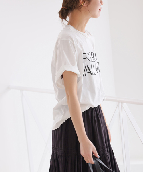 JOURNAL STANDARD relume（ジャーナルスタンダード　レリューム）の「クリアコットンロゴプリントTEE（Tシャツ/カットソー・レディース・ネイビー/ホワイト・FREE）」の4枚目の写真