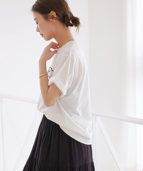 JOURNAL STANDARD relume（ジャーナルスタンダード　レリューム）の「クリアコットンロゴプリントTEE（Tシャツ/カットソー・レディース・ネイビー/ホワイト・FREE）」の5枚目の写真