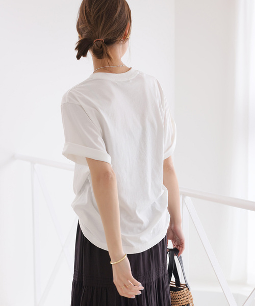 JOURNAL STANDARD relume（ジャーナルスタンダード　レリューム）の「クリアコットンロゴプリントTEE（Tシャツ/カットソー・レディース・ネイビー/ホワイト・FREE）」の6枚目の写真