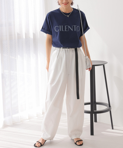 JOURNAL STANDARD relume（ジャーナルスタンダード　レリューム）の「クリアコットンロゴプリントTEE（Tシャツ/カットソー・レディース・ネイビー/ホワイト・FREE）」の7枚目の写真