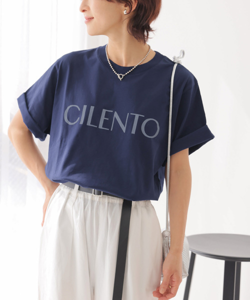 JOURNAL STANDARD relume（ジャーナルスタンダード　レリューム）の「クリアコットンロゴプリントTEE（Tシャツ/カットソー・レディース・ネイビー/ホワイト・FREE）」の10枚目の写真