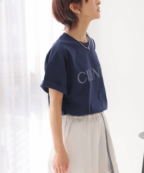JOURNAL STANDARD relume（ジャーナルスタンダード　レリューム）の「クリアコットンロゴプリントTEE（Tシャツ/カットソー・レディース・ネイビー/ホワイト・FREE）」の14枚目の写真