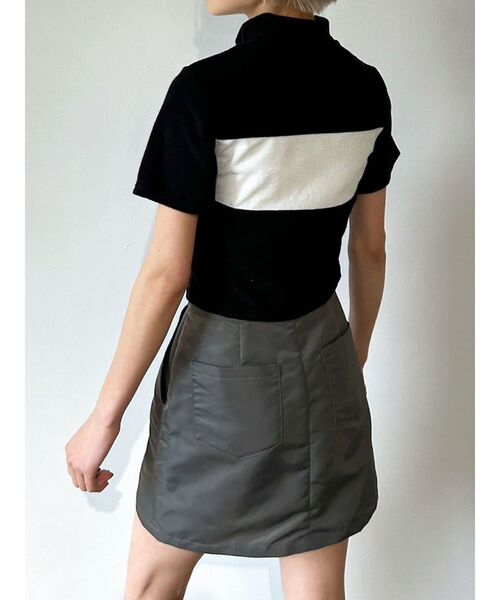 EMODA（エモダ）の「パイルジップカラートップ（Tシャツ/カットソー・レディース・ブラック/ネイビー/ホワイト・FREE）」の7枚目の写真