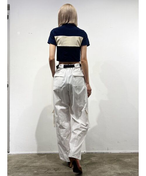 EMODA（エモダ）の「パイルジップカラートップ（Tシャツ/カットソー・レディース・ブラック/ネイビー/ホワイト・FREE）」の15枚目の写真