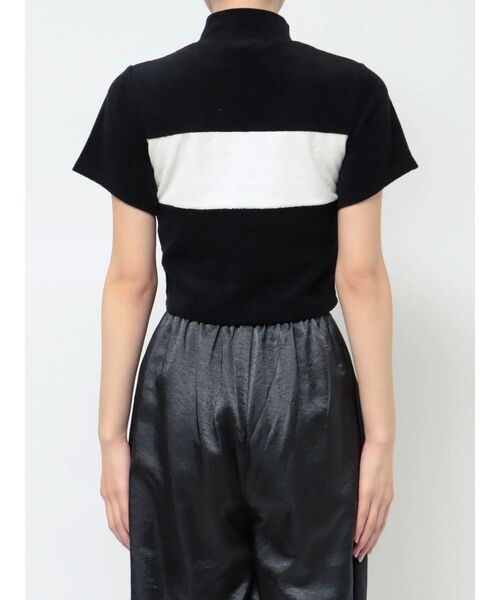 EMODA（エモダ）の「パイルジップカラートップ（Tシャツ/カットソー・レディース・ブラック/ネイビー/ホワイト・FREE）」の21枚目の写真