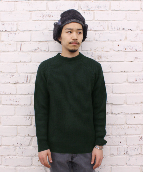 CIAOPANIC（チャオパニック）の「【Ciaopanic】AC/W畦編みハイネック（ニット/セーター・メンズ・グリーン/ネイビー/ブラック/グレー/アイボリー/キャメル・MEDIUM/LARGE）」の4枚目の写真