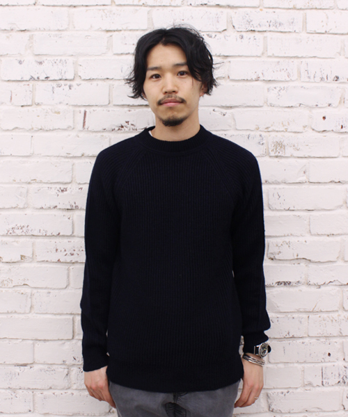 CIAOPANIC（チャオパニック）の「【Ciaopanic】AC/W畦編みハイネック（ニット/セーター・メンズ・グリーン/ネイビー/ブラック/グレー/アイボリー/キャメル・MEDIUM/LARGE）」の2枚目の写真
