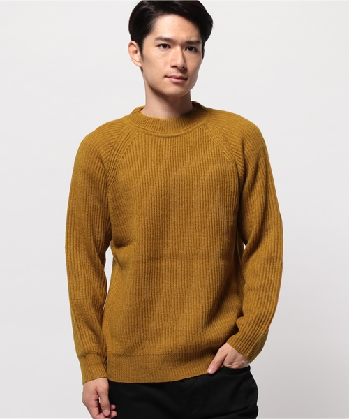 CIAOPANIC（チャオパニック）の「【Ciaopanic】AC/W畦編みハイネック（ニット/セーター・メンズ・グリーン/ネイビー/ブラック/グレー/アイボリー/キャメル・MEDIUM/LARGE）」の6枚目の写真