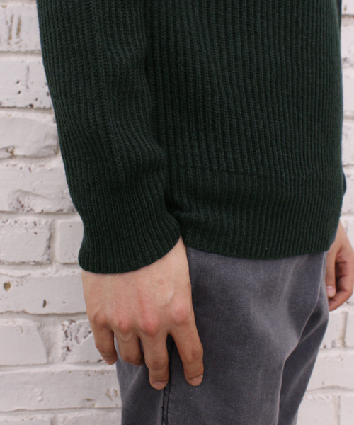 CIAOPANIC（チャオパニック）の「【Ciaopanic】AC/W畦編みハイネック（ニット/セーター・メンズ・グリーン/ネイビー/ブラック/グレー/アイボリー/キャメル・MEDIUM/LARGE）」の7枚目の写真