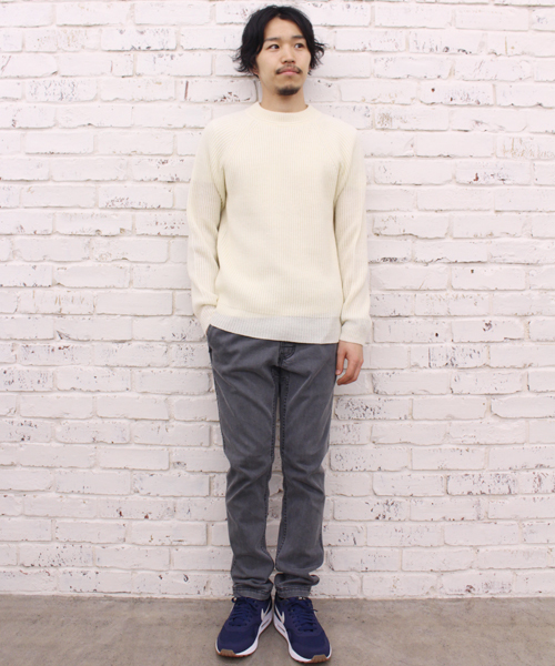 CIAOPANIC（チャオパニック）の「【Ciaopanic】AC/W畦編みハイネック（ニット/セーター・メンズ・グリーン/ネイビー/ブラック/グレー/アイボリー/キャメル・MEDIUM/LARGE）」の8枚目の写真