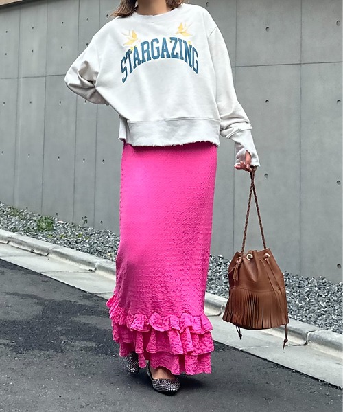 mi via loca（ミヴィアロカ）の「ジャガードレース フリル ペプラム