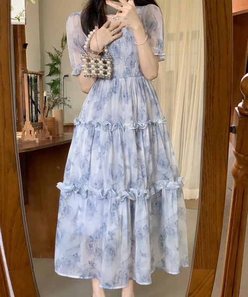 Twinkle;pm(トゥインクルピーエム)の「フラワーシアーワンピース(ワンピース・レディース・ブルー系その他・SMALL/MEDIUM/LARGE/X-LARGE)」の3枚目の写真