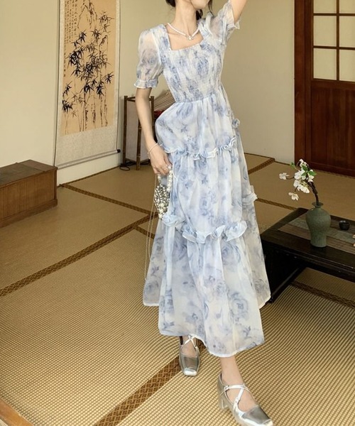 Twinkle;pm(トゥインクルピーエム)の「フラワーシアーワンピース(ワンピース・レディース・ブルー系その他・SMALL/MEDIUM/LARGE/X-LARGE)」の5枚目の写真