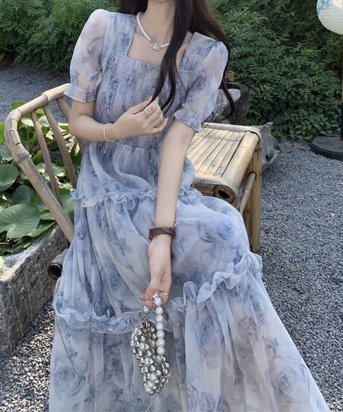 Twinkle;pm(トゥインクルピーエム)の「フラワーシアーワンピース(ワンピース・レディース・ブルー系その他・SMALL/MEDIUM/LARGE/X-LARGE)」の6枚目の写真