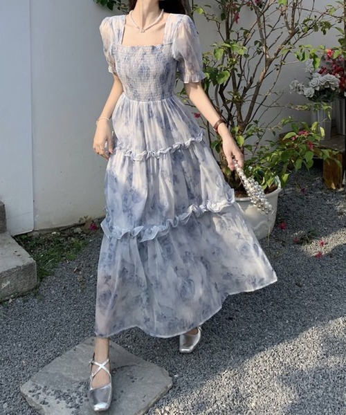 Twinkle;pm(トゥインクルピーエム)の「フラワーシアーワンピース(ワンピース・レディース・ブルー系その他・SMALL/MEDIUM/LARGE/X-LARGE)」の10枚目の写真