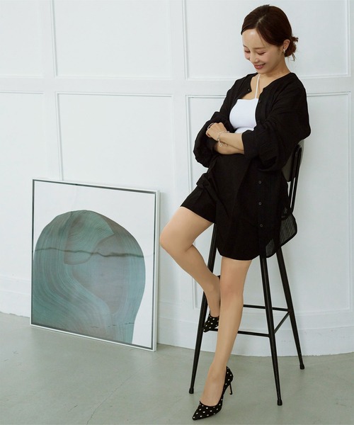 KOBE LETTUCE（コウベレタス）の「[ 田中亜希子さんコラボ ] カップ付きキャミソール（キャミソール・レディース・ブラック/オフホワイト/ベージュ・M/PS/PM）」の7枚目の写真