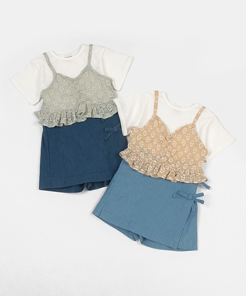 petit main（プティマイン）の「【リンク】レースセットアップ(キッズ)（セットアップ・キッズ・ベージュ/ライトブルー・130cm/120cm/100cm/110cm/90cm/80ｃｍ）」の18枚目の写真