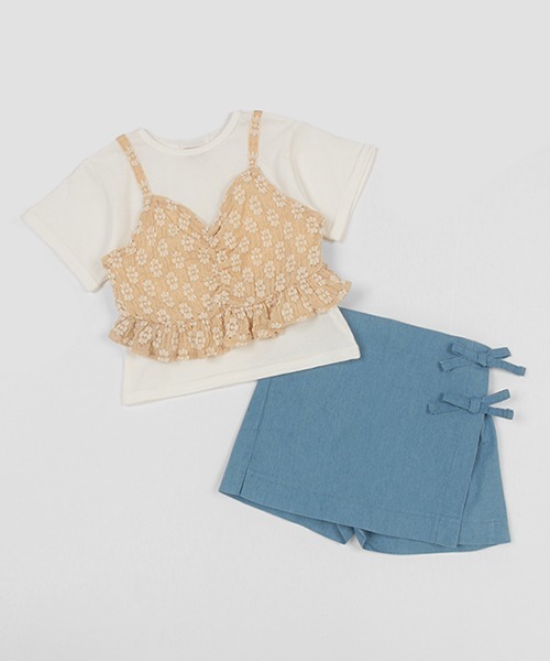 petit main（プティマイン）の「【リンク】レースセットアップ(キッズ)（セットアップ・キッズ・ベージュ/ライトブルー・130cm/120cm/100cm/110cm/90cm/80ｃｍ）」の19枚目の写真