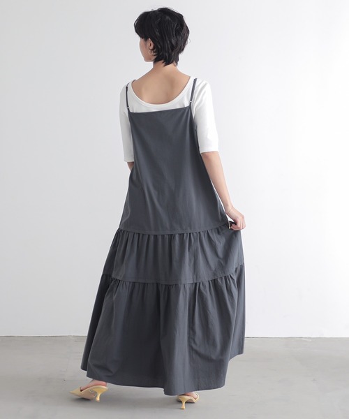for/c（フォーシー）の「ティアードキャミワンピース【オーガニック】（ワンピース・レディース・チャコールグレー/ホワイト・M/L）」の15枚目の写真