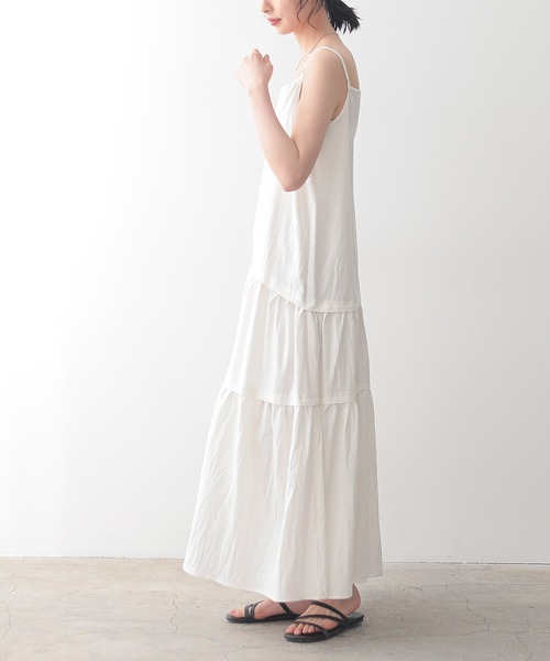 for/c（フォーシー）の「ティアードキャミワンピース【オーガニック】（ワンピース・レディース・チャコールグレー/ホワイト・M/L）」の17枚目の写真