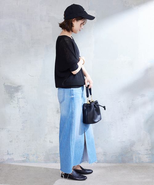 美品✨SLOBE IENA リネン混ドルマンスリーブニット　ホワイト 2024SS SLOBE IENA リネン混ドルマンスリーブニット ホワイト