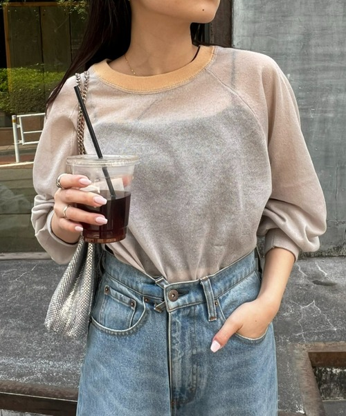 CIAOPANIC TYPY(チャオパニックティピー)の「配色ボリュームラメニットシアーTee(ニット/セーター・レディース・サックスブルー/オフホワイト/グレー/ピンク/ブラック・ONE SIZE)」の1枚目の写真