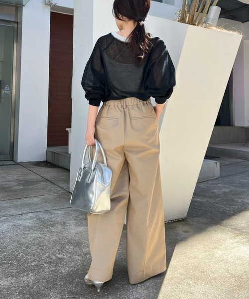 CIAOPANIC TYPY(チャオパニックティピー)の「配色ボリュームラメニットシアーTee(ニット/セーター・レディース・サックスブルー/オフホワイト/グレー/ピンク/ブラック・ONE SIZE)」の7枚目の写真