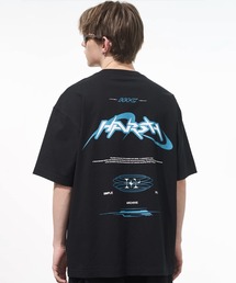 クルーネックロゴプリントTシャツ オーバーサイズ ユニセックス HC24S5TP01【Harsh and Cruel】